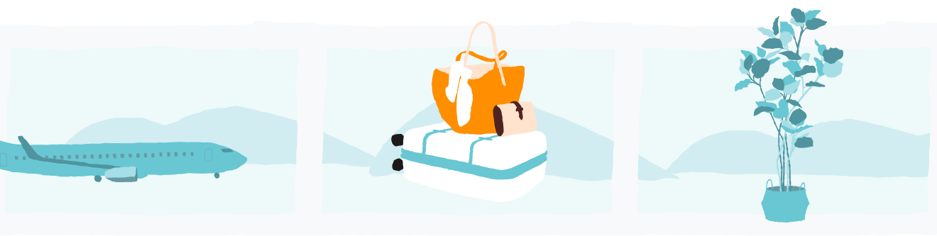 Illustration featuring luggage images